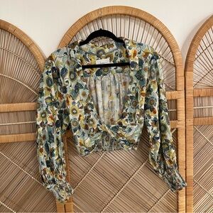 Anthropologie Floral Open Top